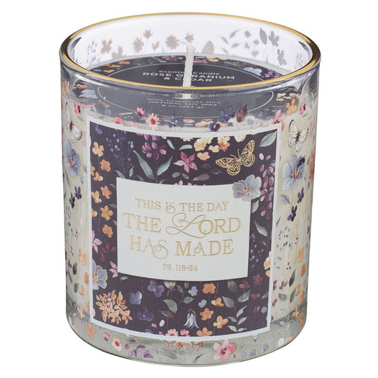 Glass Candle - This Is the Day the Lord Has Made Psalm 118:24