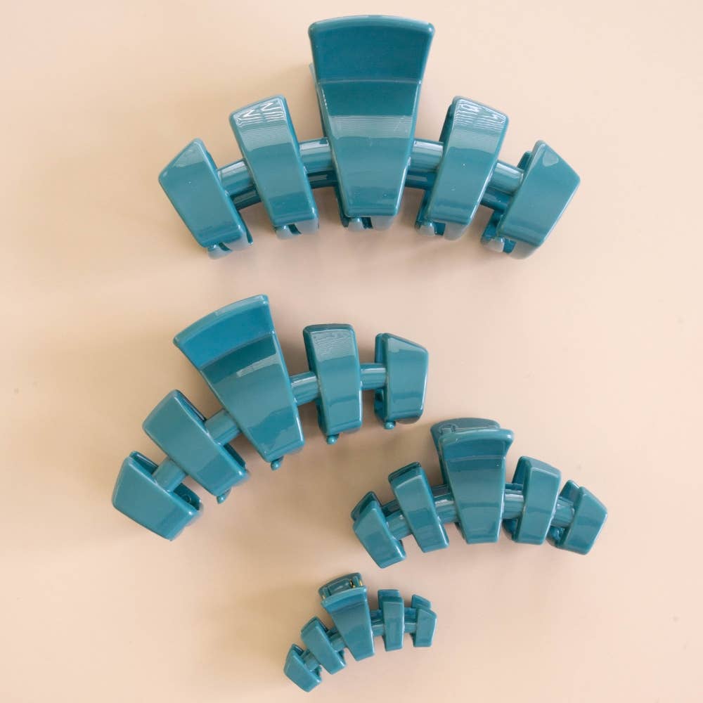 TELETIES - Classic Large Claw Clip - Teal With It