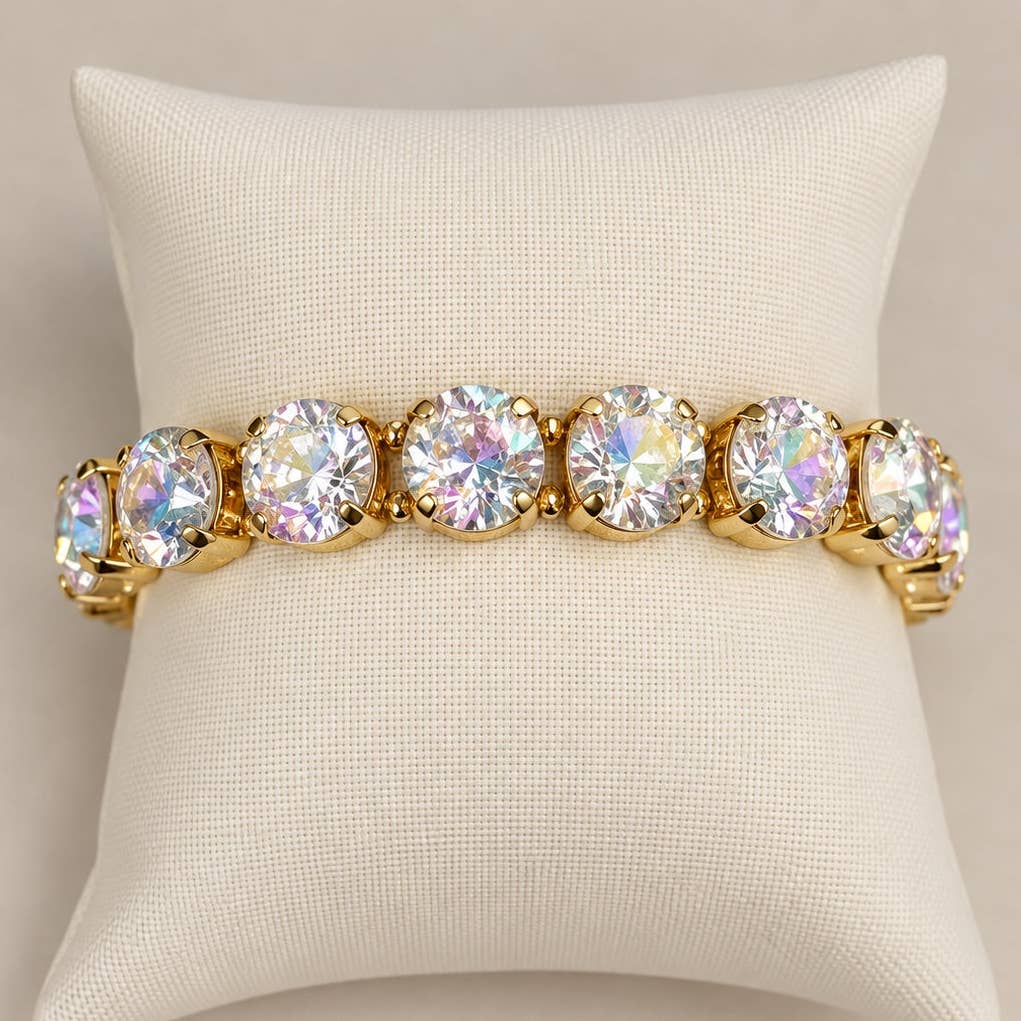 Gemmies Stretch Bracelet - Round Stones - AB