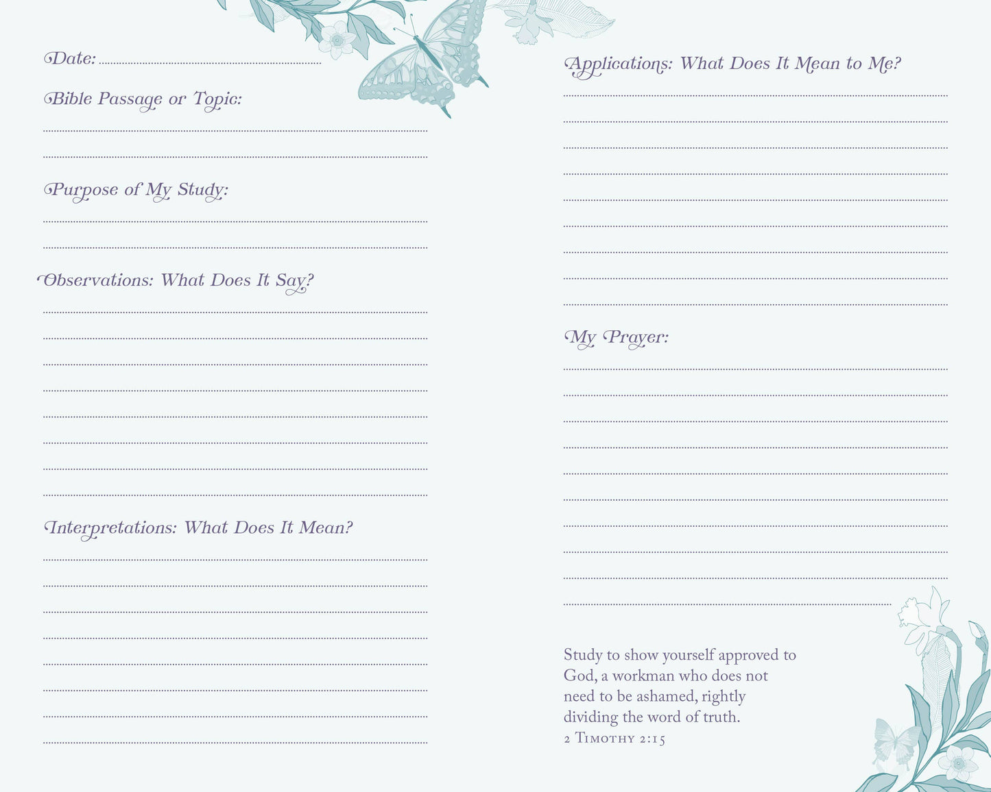 My Bible Study Tracker [Lilac Butterflies]