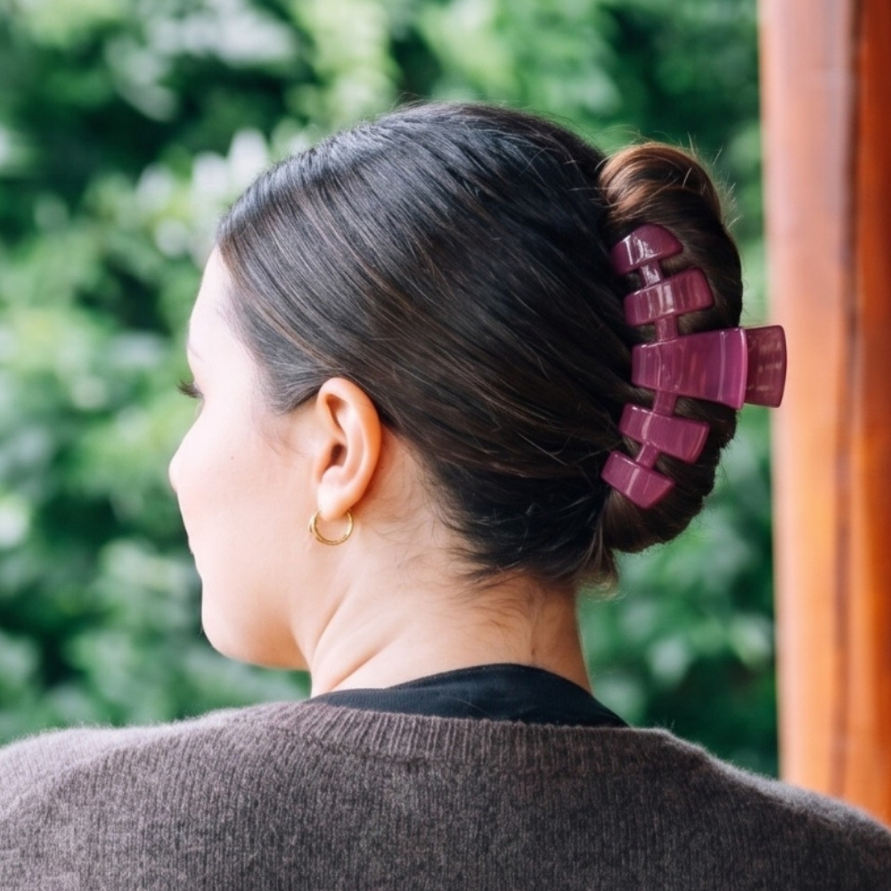 TELETIES - Classic Large Claw Clip - Mulberry