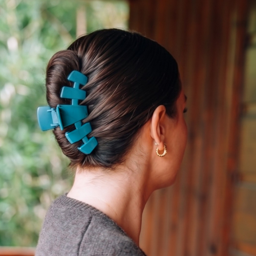 TELETIES - Classic Large Claw Clip - Teal With It