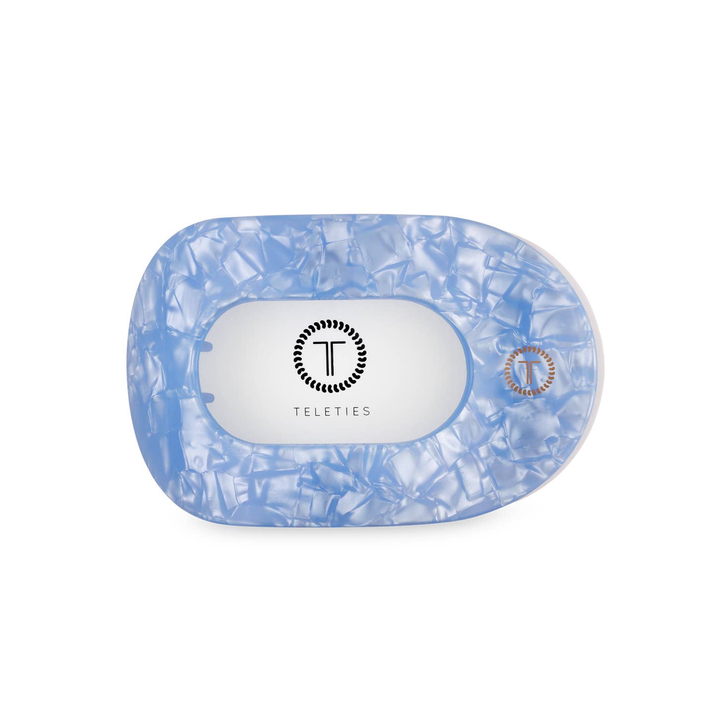 TELETIES - Medium Flat Round Clip - Blue Lagoon