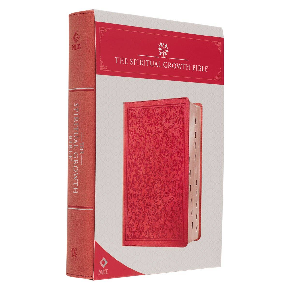 NLT, The Spiritual Growth Bible Faux Leather, Coral Vines