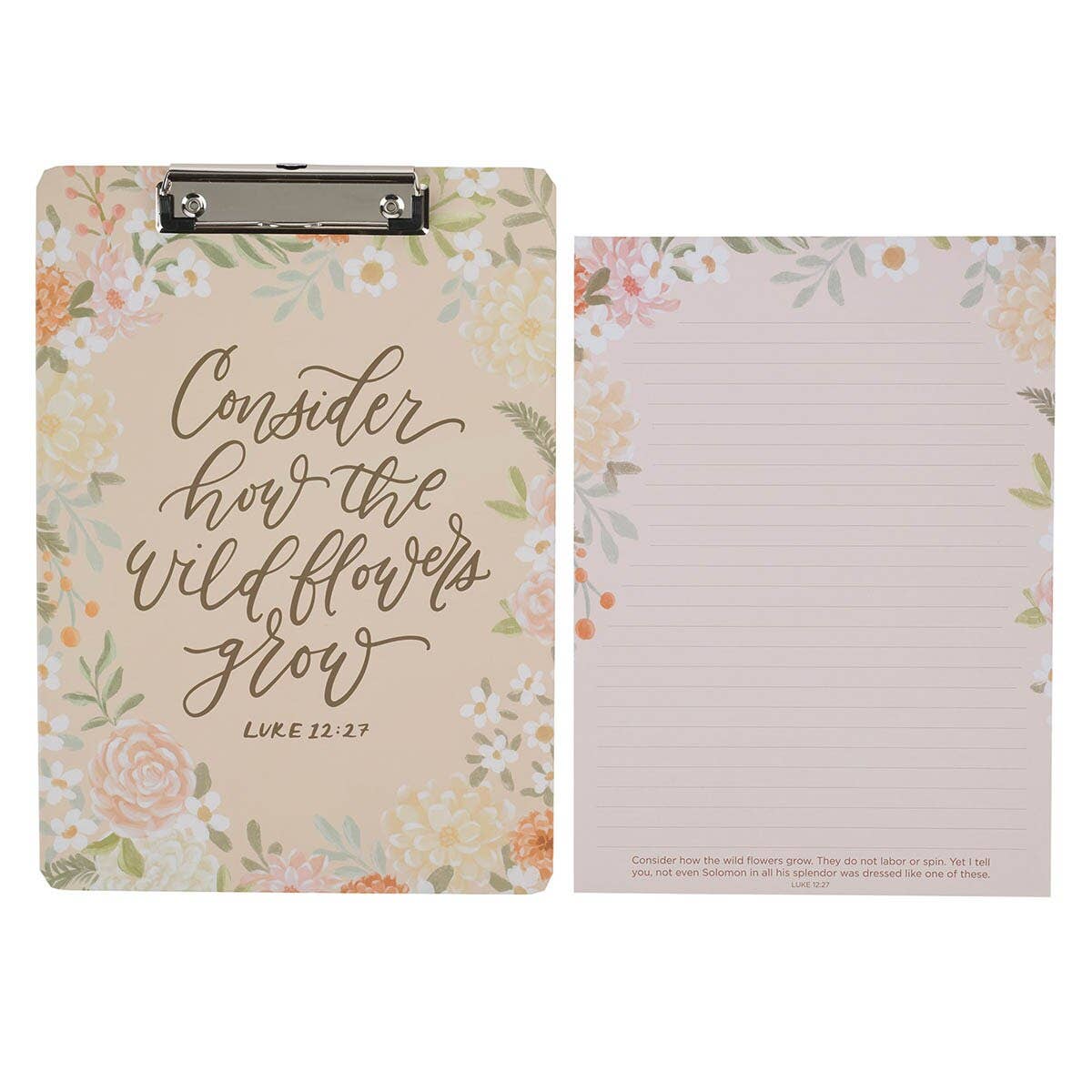 Clipboard W/Pad - Consider How the Wildflowers Grow Luke 12:27