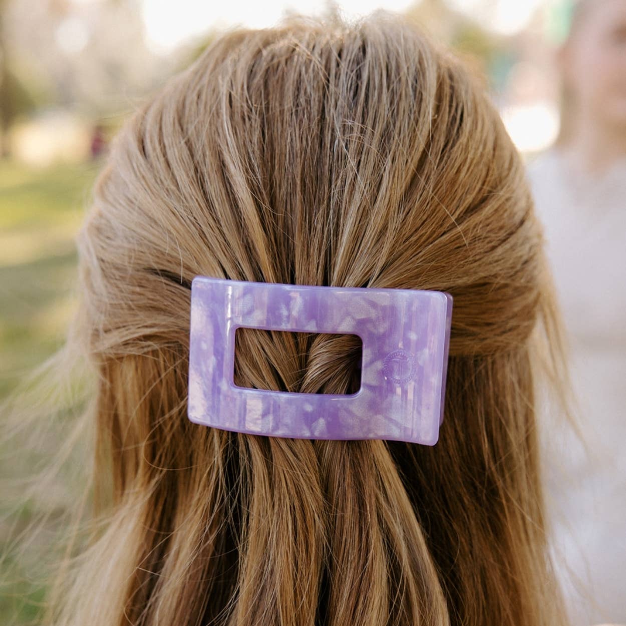 TELETIES - Small Flat Rectangle Hair Clip - Lavender Mist