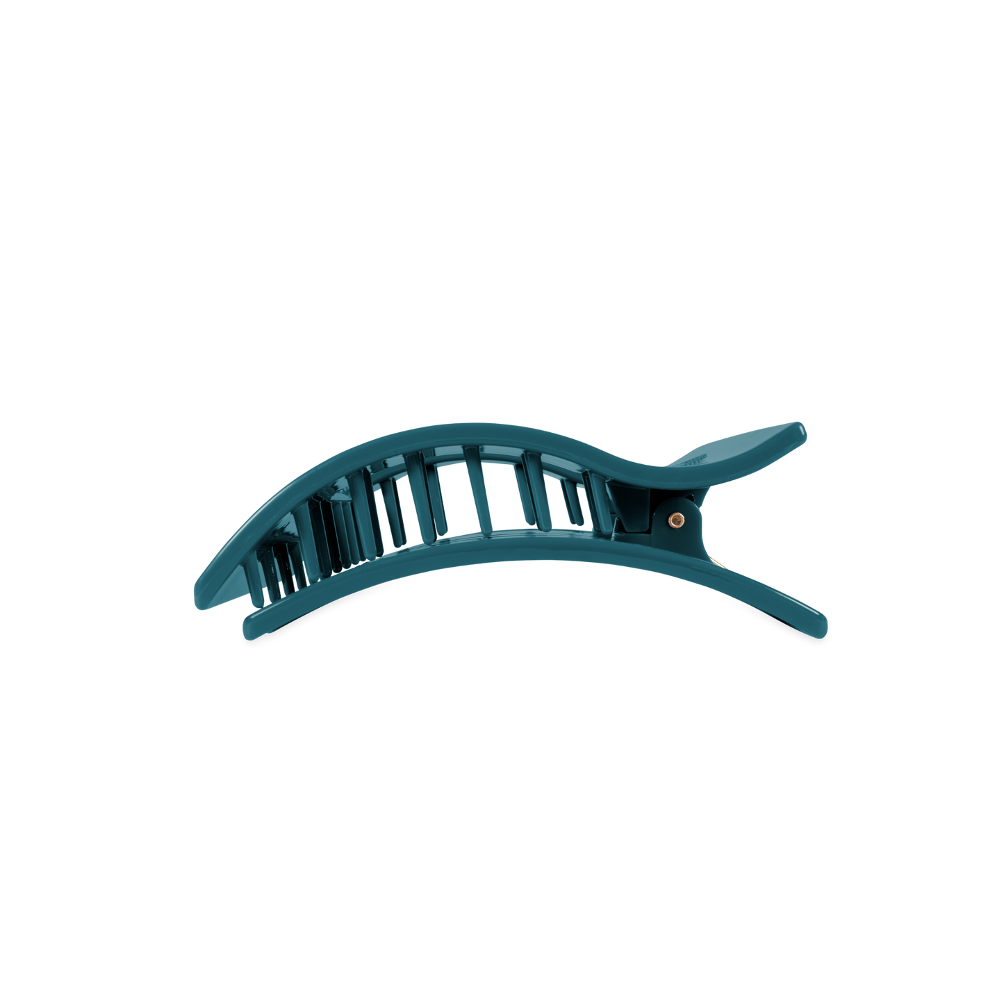 TELETIES - Medium Flat Rectangle Hair Clip - Teal With It
