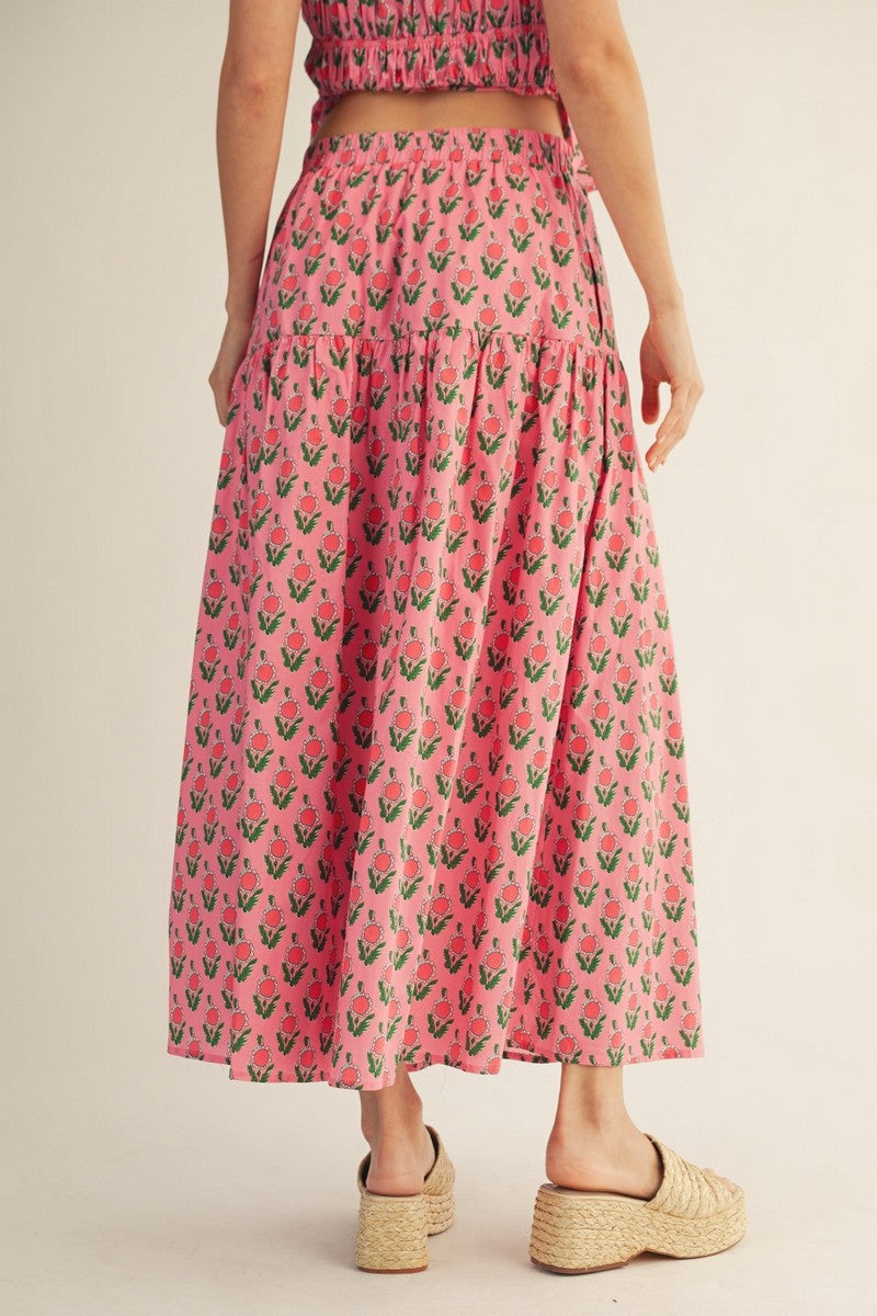 The Paige Skirt - Pink Floral