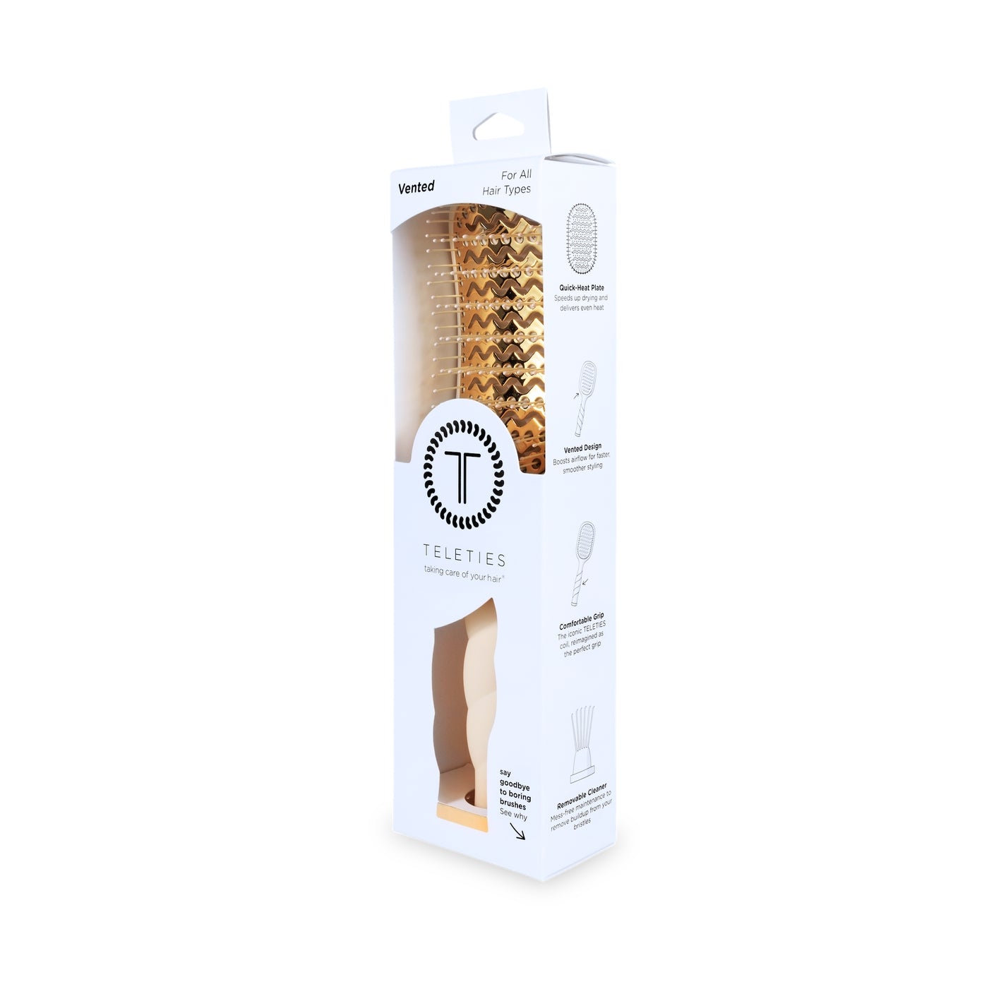 TELETIES - Vented Hair Brush - Tan