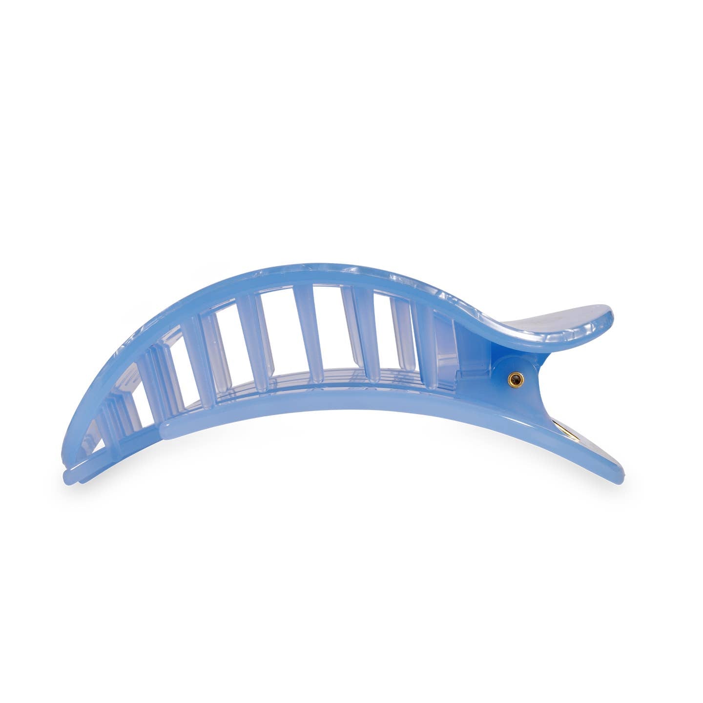 TELETIES - Large Flat Round Hair Clip - Blue Lagoon