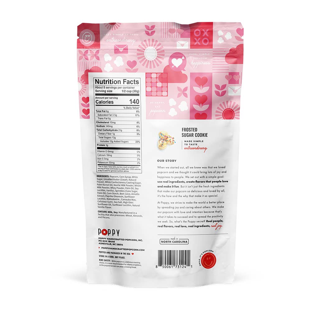 Poppy Hand-Crafted Popcorn - Frosted Sugar Cookie 8.5 oz