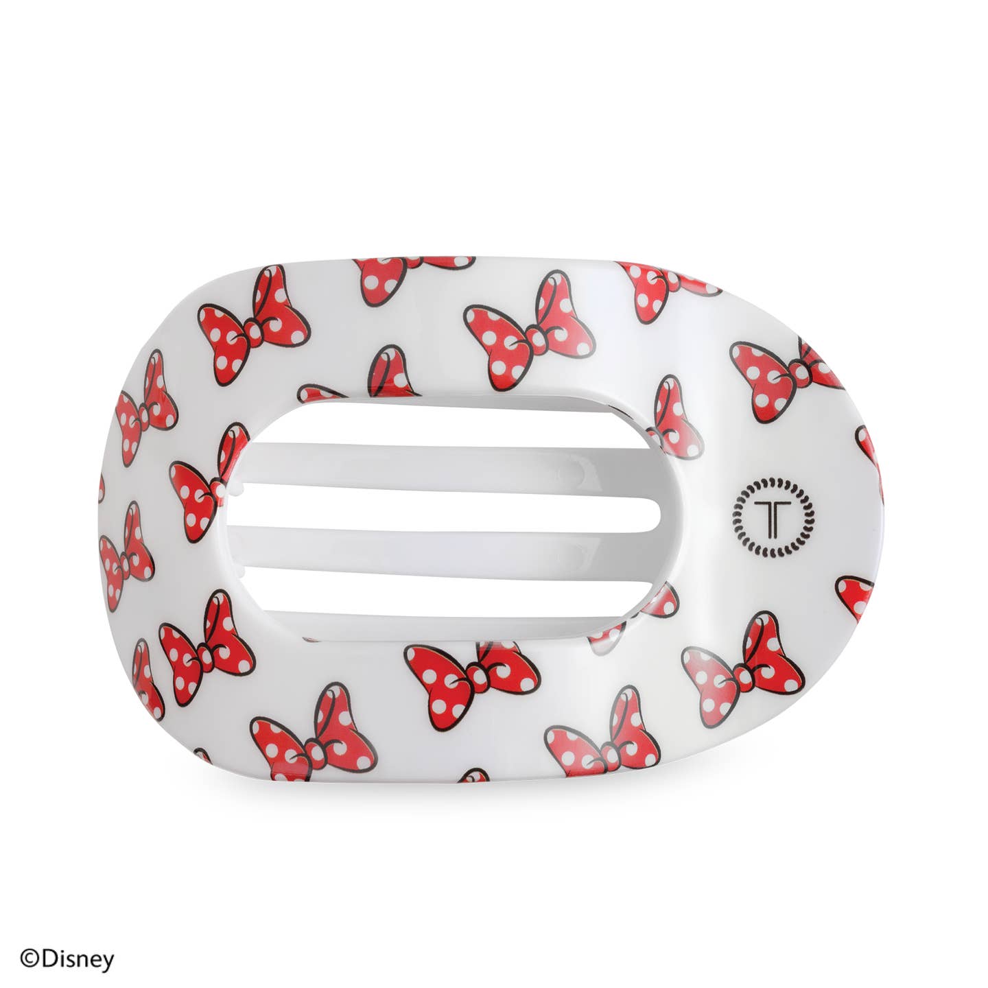 TELETIES - Large Flat Round Hair Clip - Minnie Mouse Loves Her Bows!