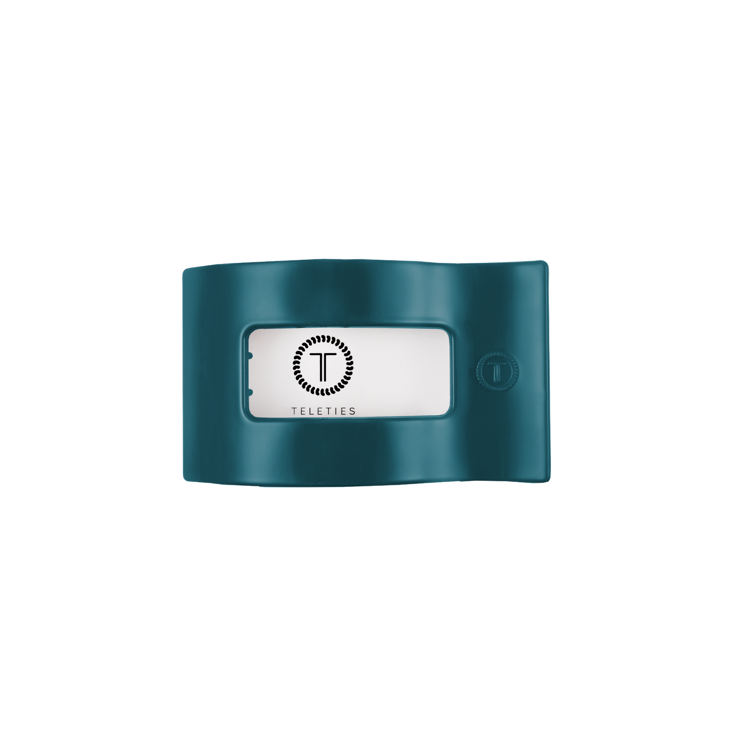 TELETIES - Small Flat Rectangle Hair Clip - Teal With It