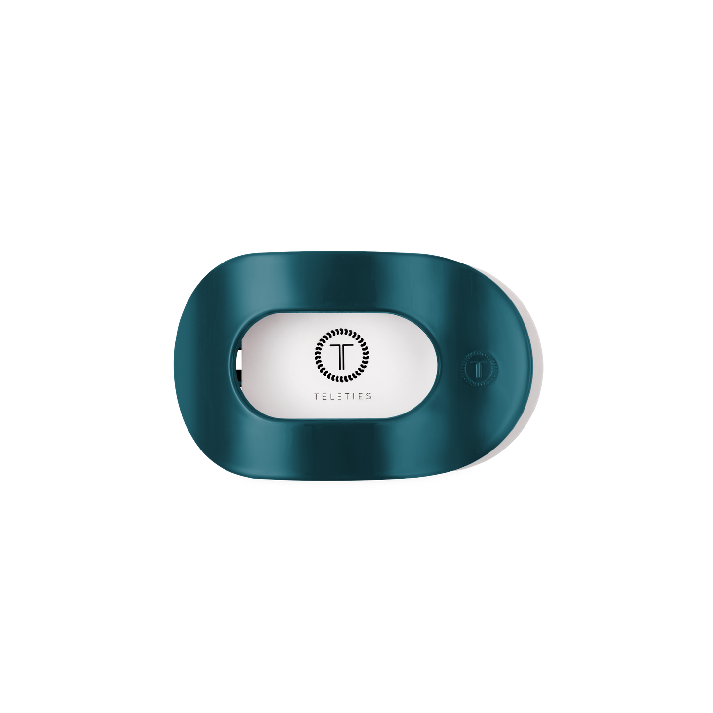 TELETIES - Small Flat Round Hair Clip - Teal With It