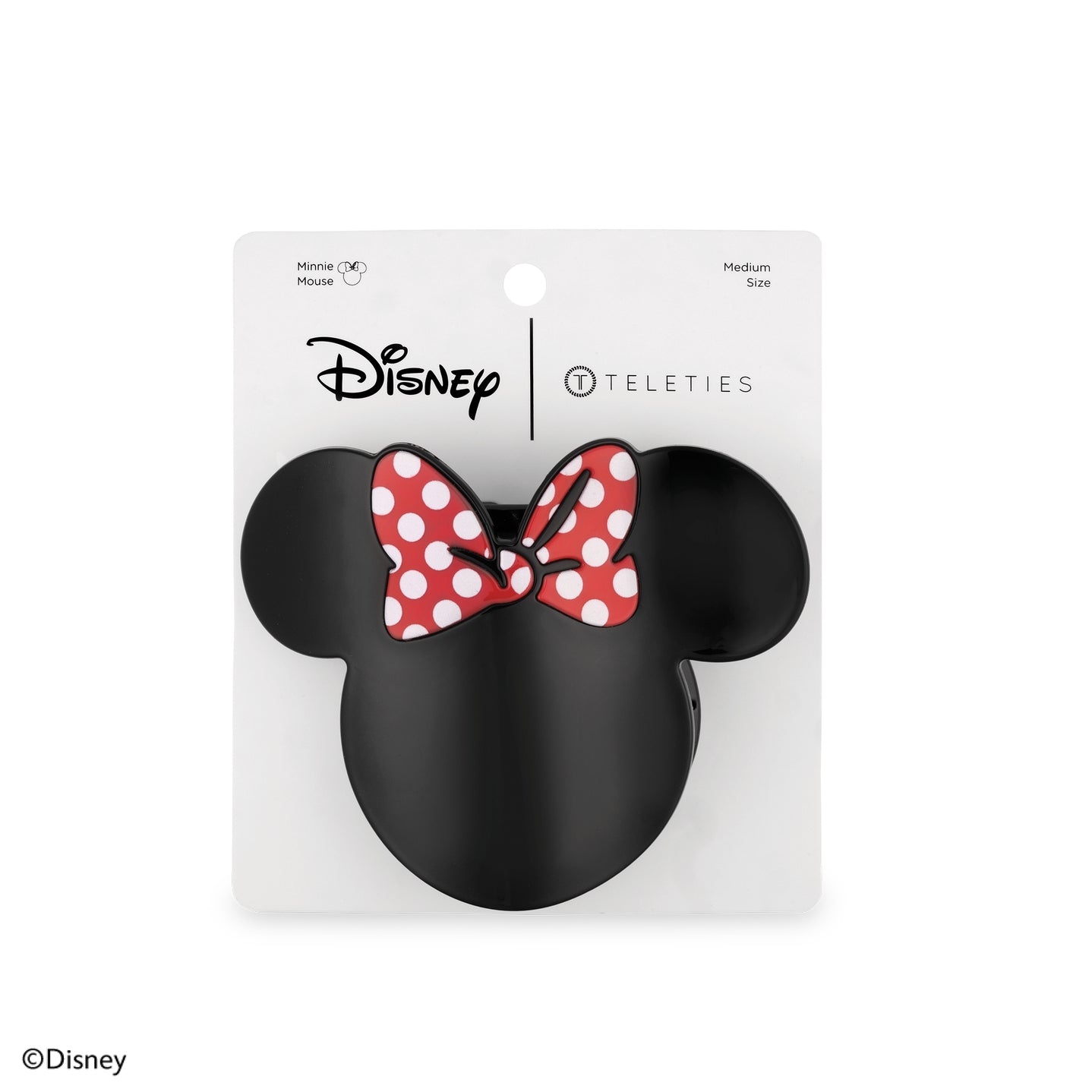TELETIES - Medium Flat Hair Clip - Disney: Minnie Mouse Shaped