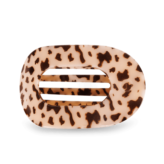 TELETIES - Large Flat Round Clip - Blonde Tortoise