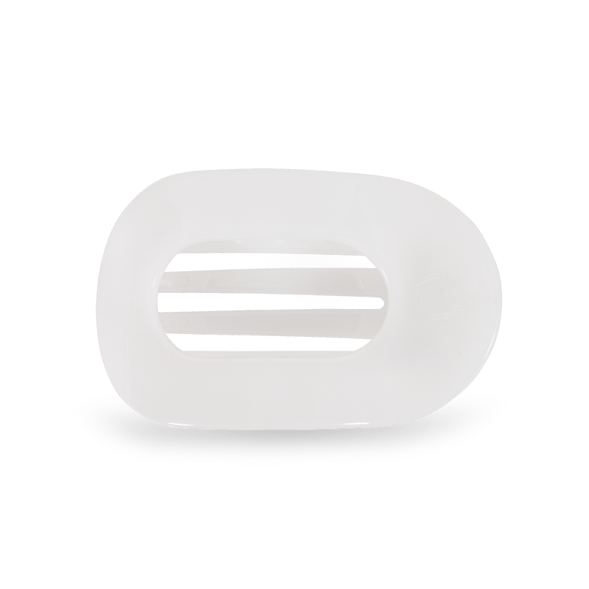 TELETIES - Medium Flat Round Clip - Coconut White