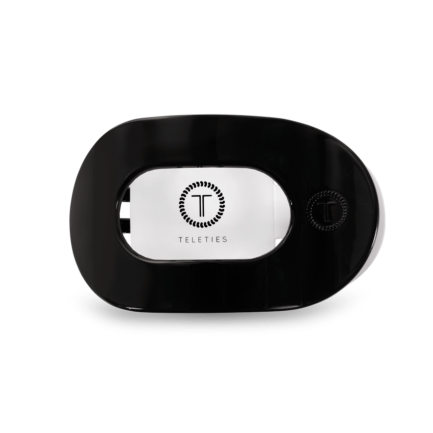 TELETIES - Medium Flat Round Clip - Jet Black