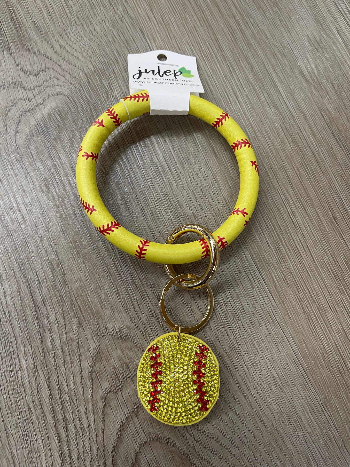The Softball Bling Keyring Bangle