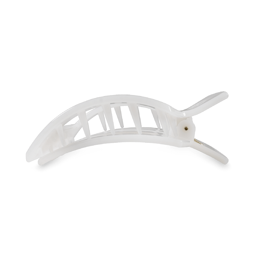 TELETIES - Medium Flat Square Clip - Coconut White