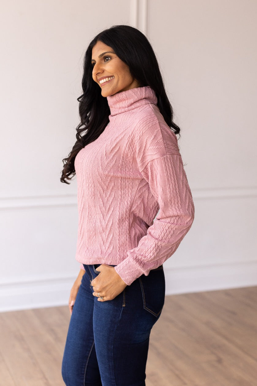 The Heathered Hug Sweater - Pink