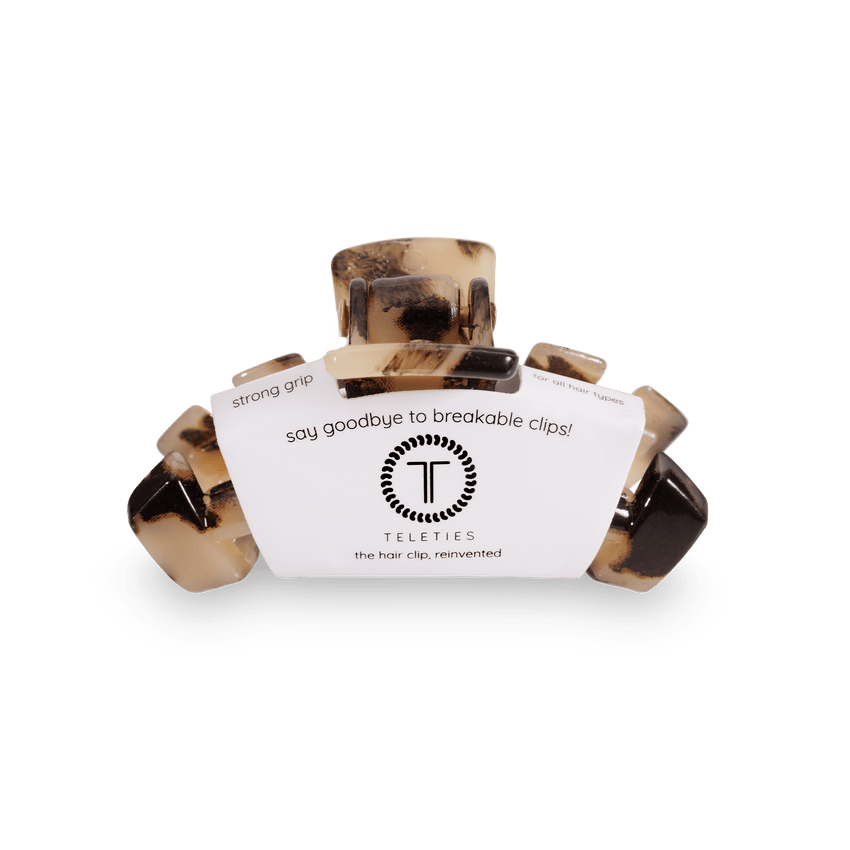 TELETIES - Classic Small Hair Clip - Blonde Tortoise