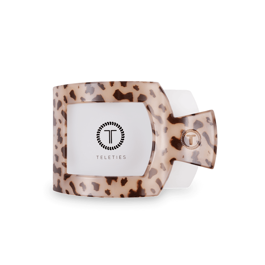 TELETIES - Medium Flat Square Clip - Blonde Tortoise
