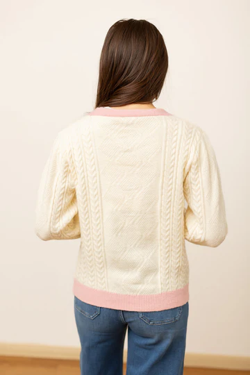 The Beige and Pink Nutcracker Cardigan