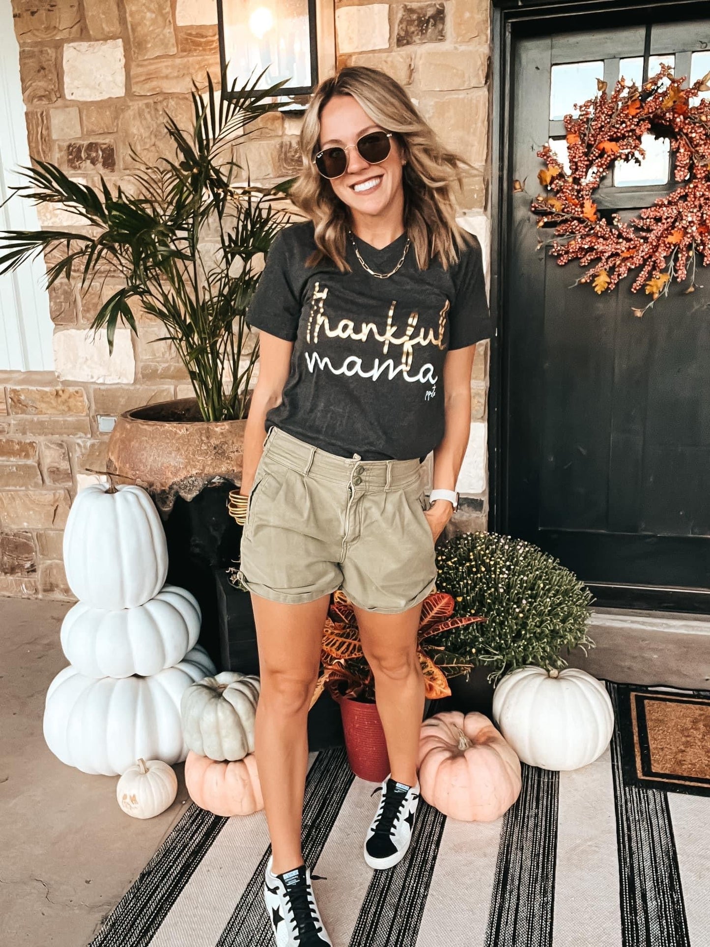 FINAL SALE - The Thankful Mama Foil Tee