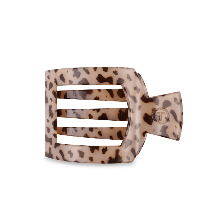 TELETIES - Medium Flat Square Clip - Blonde Tortoise
