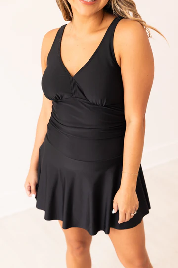 FINAL SALE - The Georgia Black Swim Dress