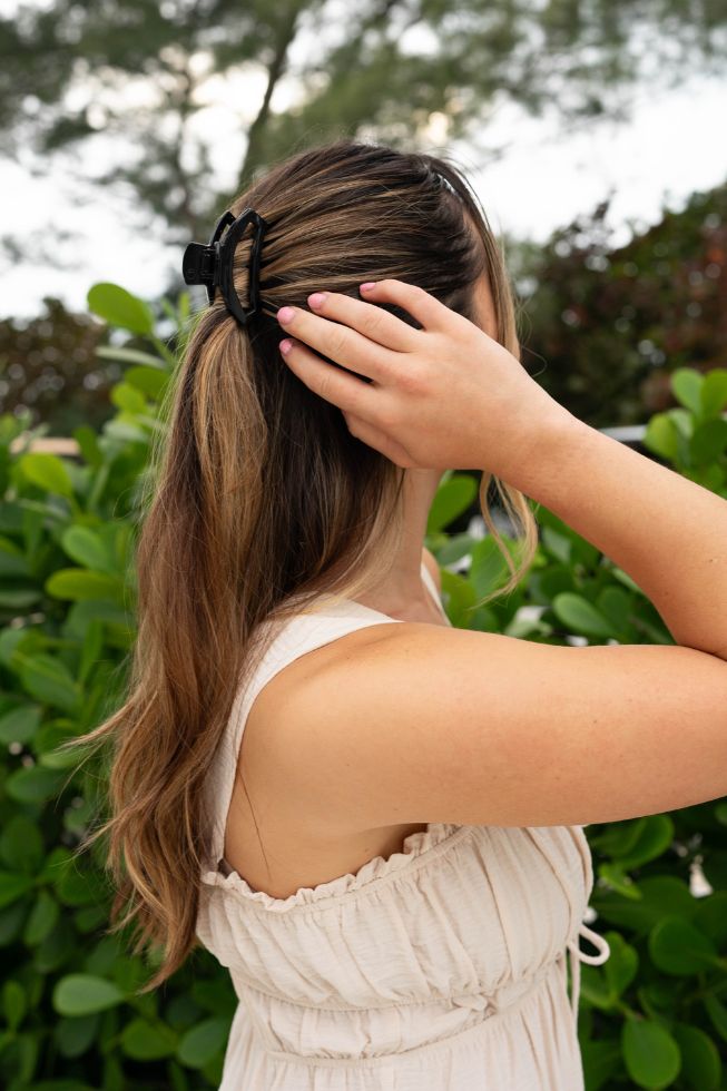 TELETIES - Open Small Hair Clip - Jet Black