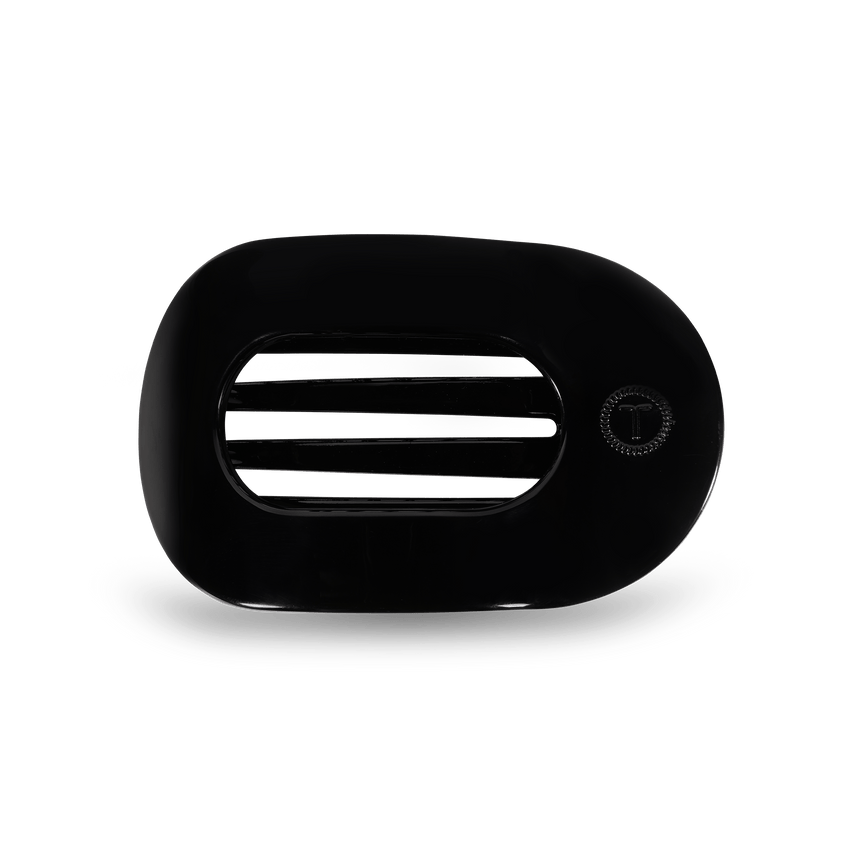 TELETIES - Medium Flat Round Clip - Jet Black