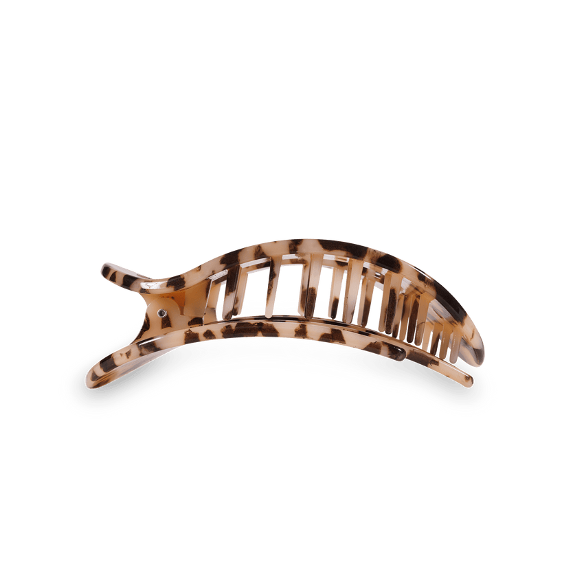 TELETIES - Medium Flat Round Clip - Blonde Tortoise