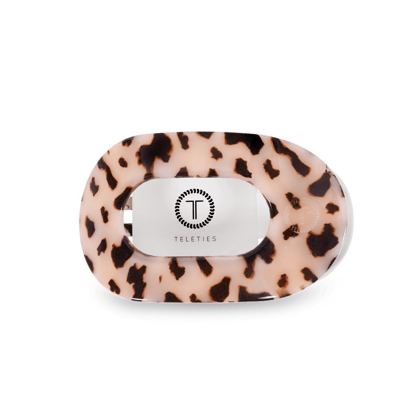 TELETIES - Medium Flat Round Clip - Blonde Tortoise