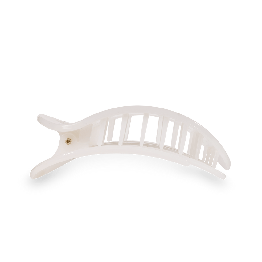 TELETIES - Medium Flat Round Clip - Coconut White