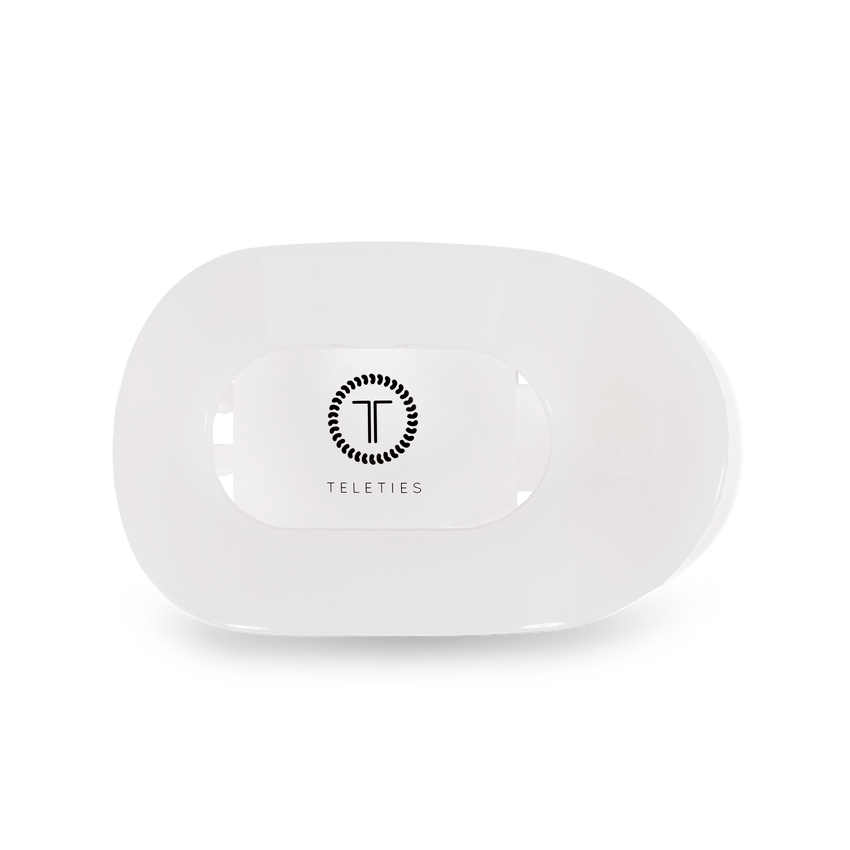TELETIES - Medium Flat Round Clip - Coconut White