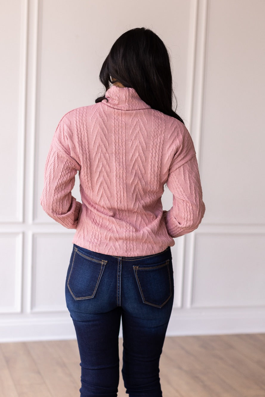 The Heathered Hug Sweater - Pink