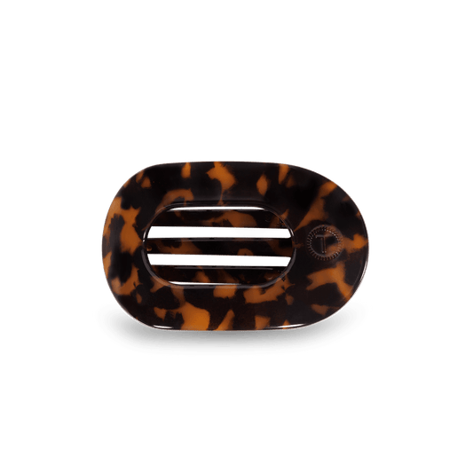TELETIES - Small Flat Round Clip - Tortoise