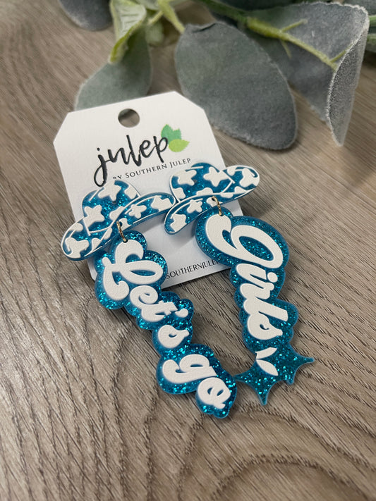 The Let's Go Girls Earrings - Blue