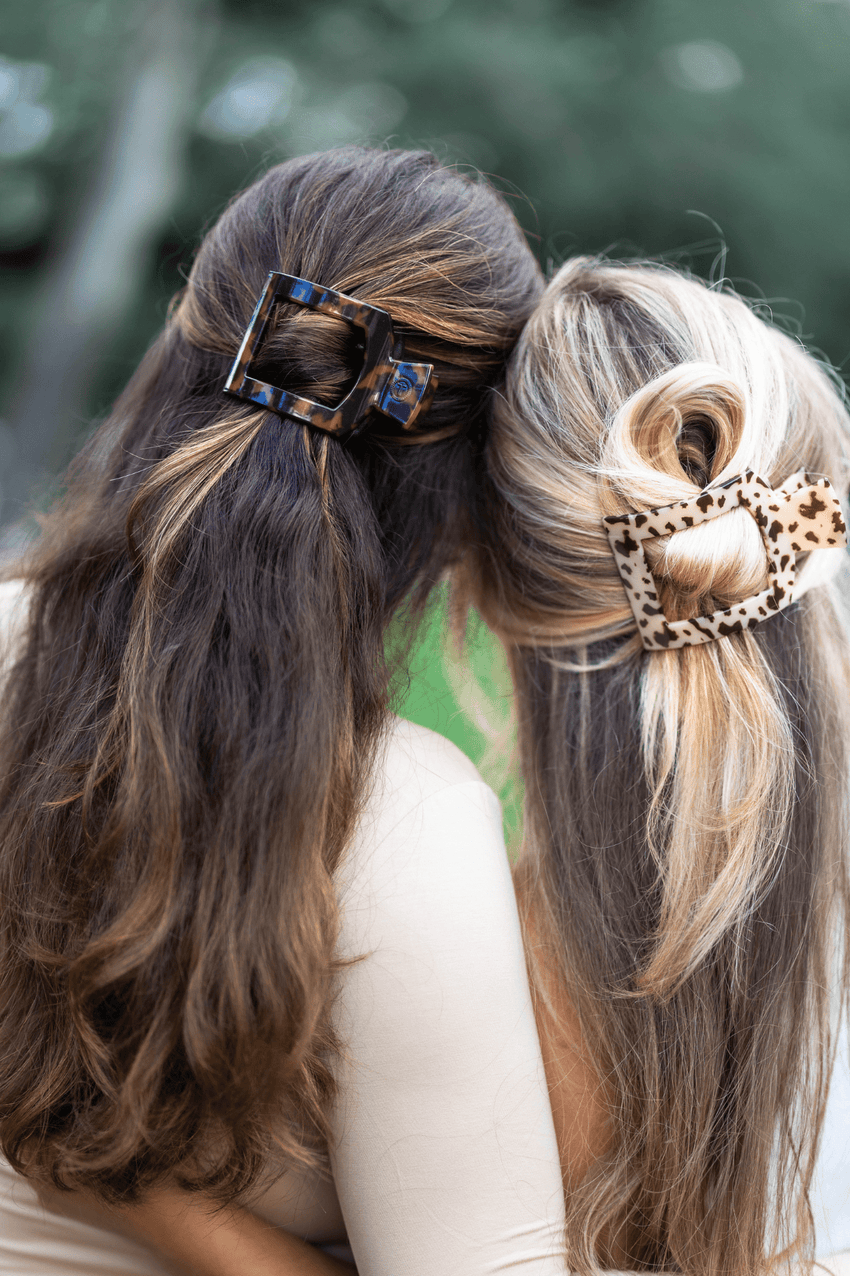 TELETIES - Medium Flat Square Clip - Tortoise