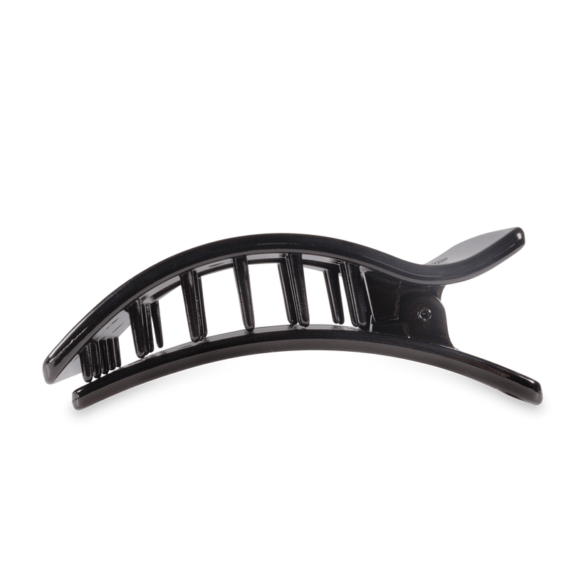 TELETIES - Large Flat Rectangle Hair Clip - Jet Black