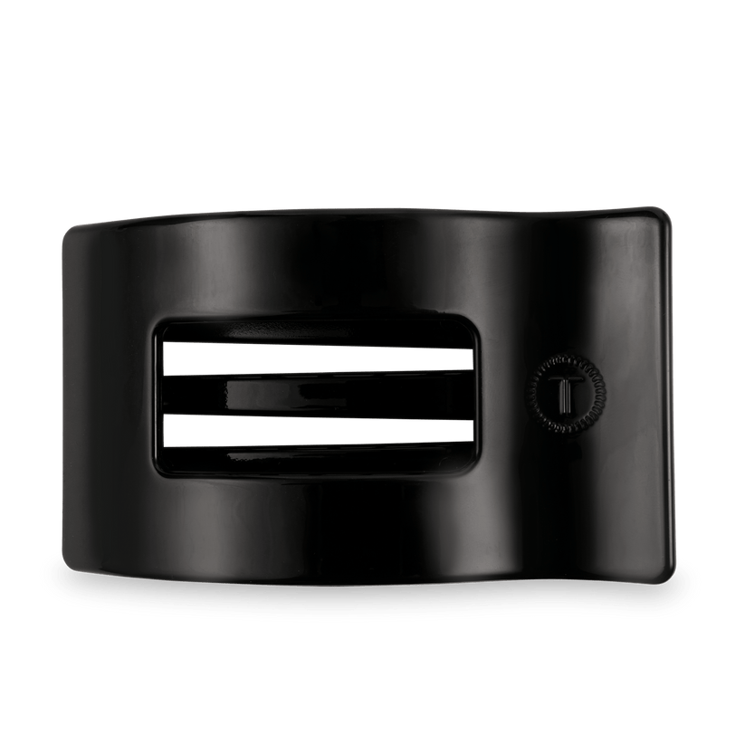 TELETIES - Large Flat Rectangle Hair Clip - Jet Black