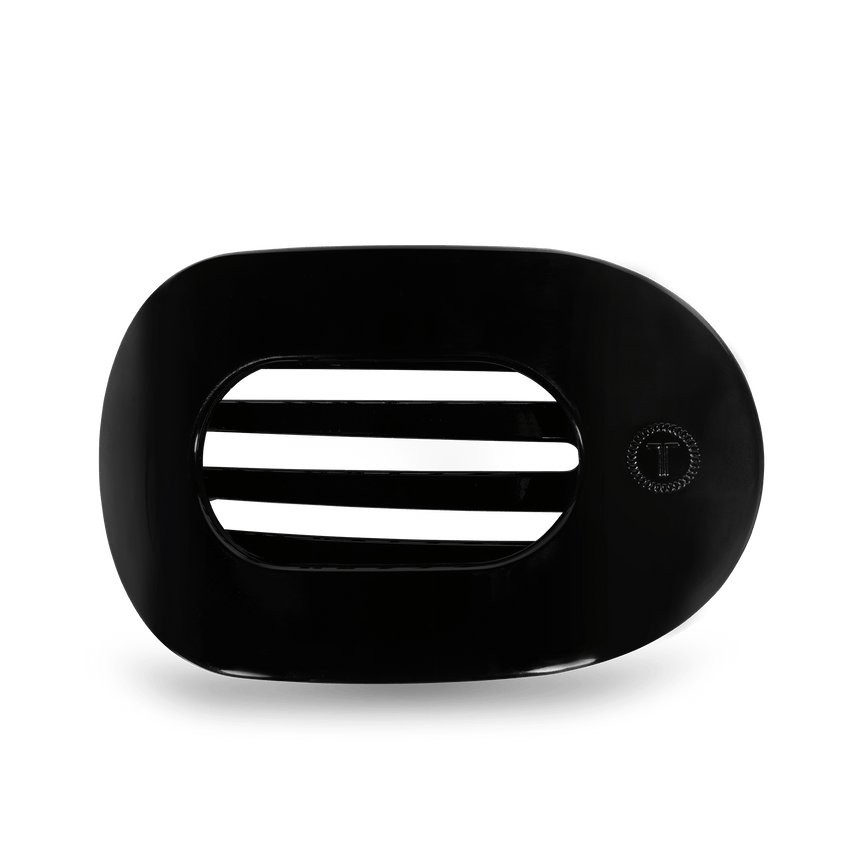 TELETIES - Large Flat Round Clip - Jet Black