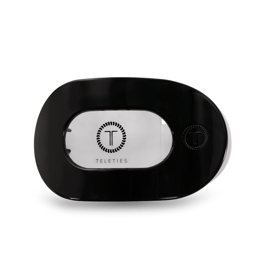 TELETIES - Large Flat Round Clip - Jet Black