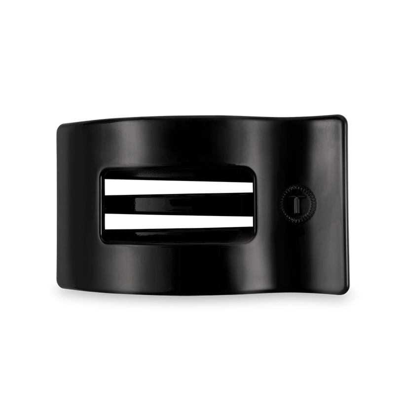 TELETIES - Medium Flat Rectangle Hair Clip - Black