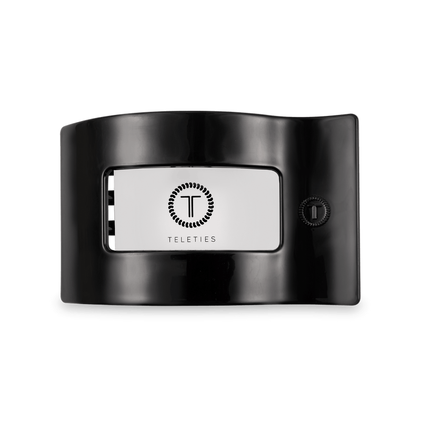 TELETIES - Medium Flat Rectangle Hair Clip - Black