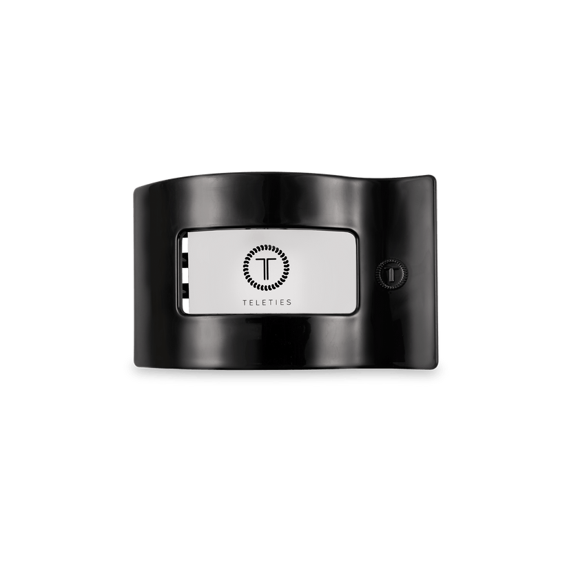 TELETIES - Small Flat Rectangle Hair Clip - Black