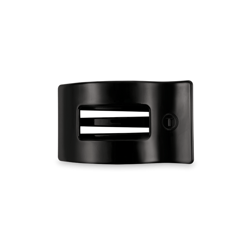 TELETIES - Small Flat Rectangle Hair Clip - Black