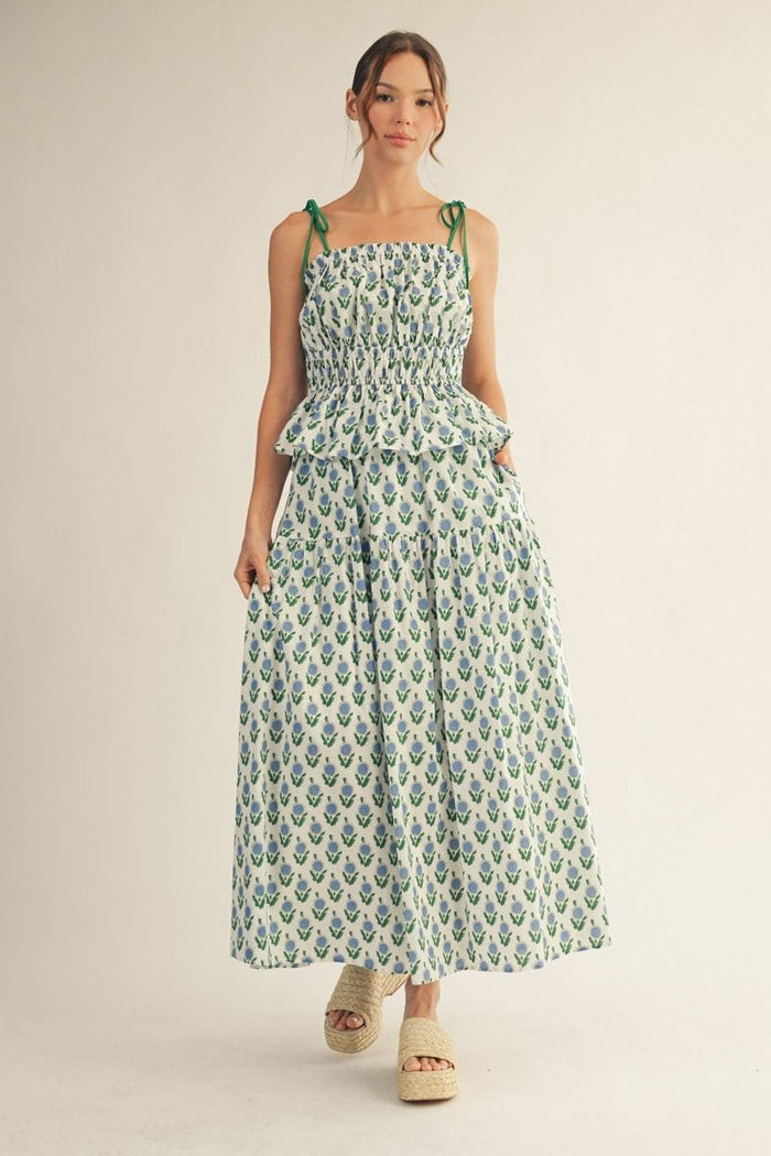 The Paige Skirt - Blue Floral